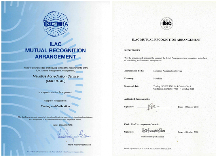 Mauritas International recognition